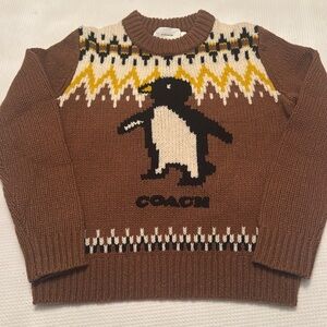 New Coach Penguin Fair Isle small sweater